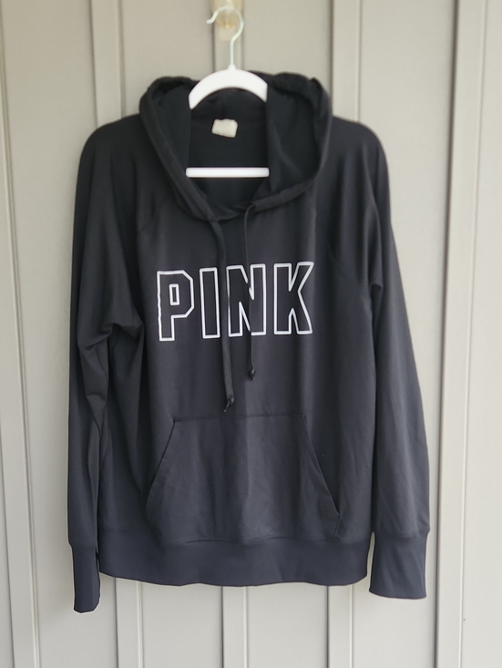 PINK Victoria's Secret Tops - PINK Active Logo Black Hoodie XL